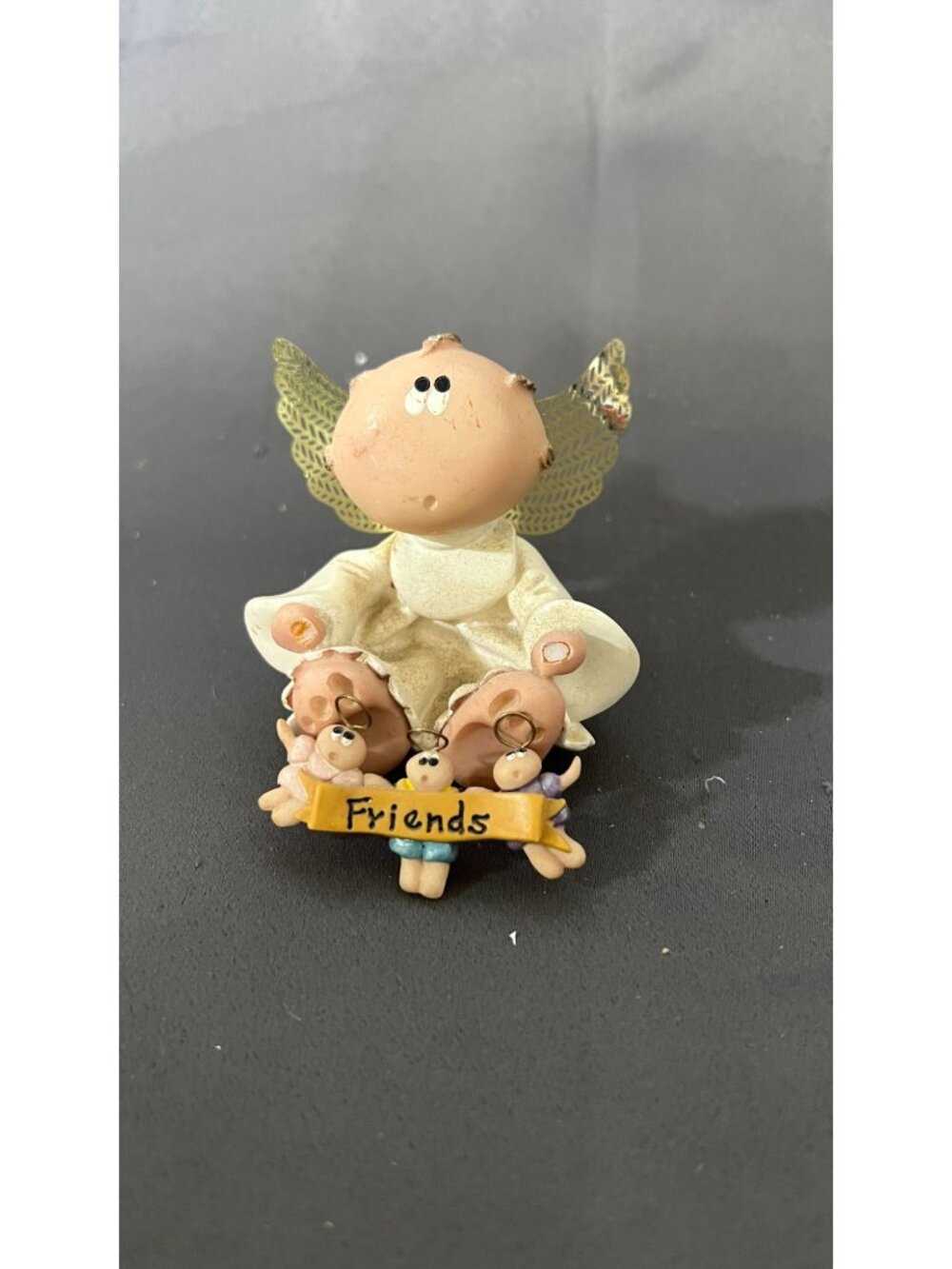 Hand-Painted Angel Figurine With "Friends" Banner - 2001 Kira